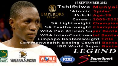 Photo of Tshifhiwa Munyai – SA Lightweight Champion