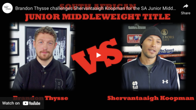 Photo of Brandon Thysse challenges Shervantaigh Koopman for the SA Junior Middleweight Title