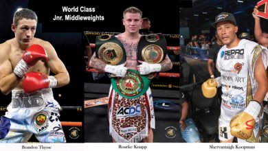 Photo of Golden Gloves trio fight for junior-middleweight glory.