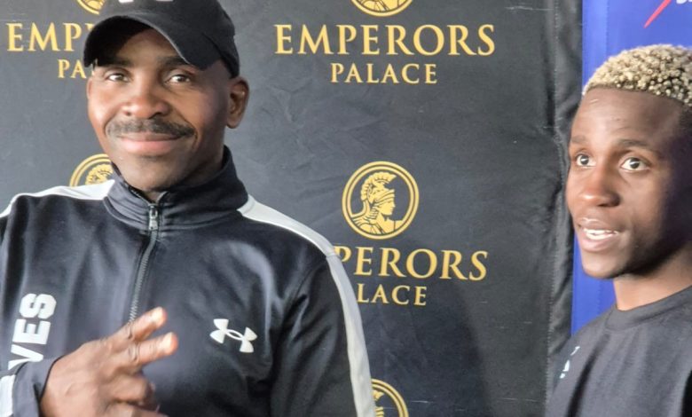 Beaven Sibanda with coach Vusi Mtolo
